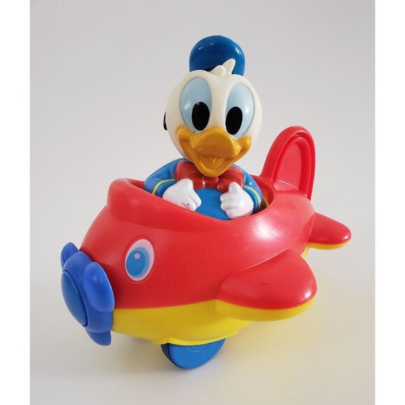 Disney Arco Red Plane Donald Duck Wobble Weighted Bottom Toy Collectible B VTG - Picture 1 of 13